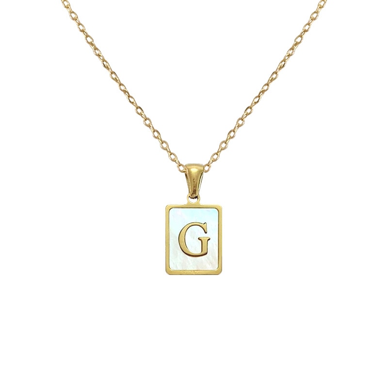 Ava Mother of Pearl Initial Necklace