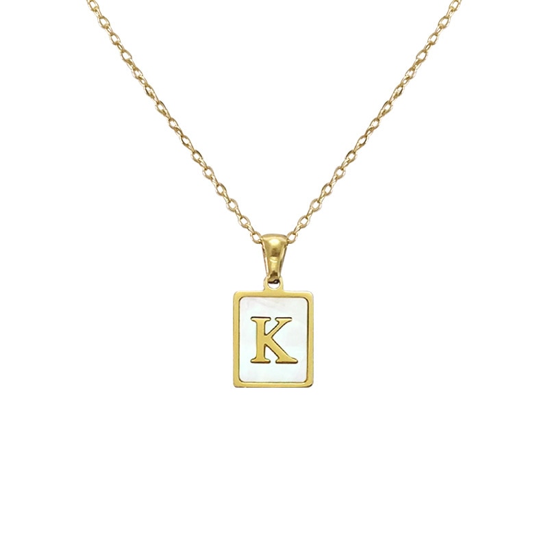 Ava Mother of Pearl Initial Necklace