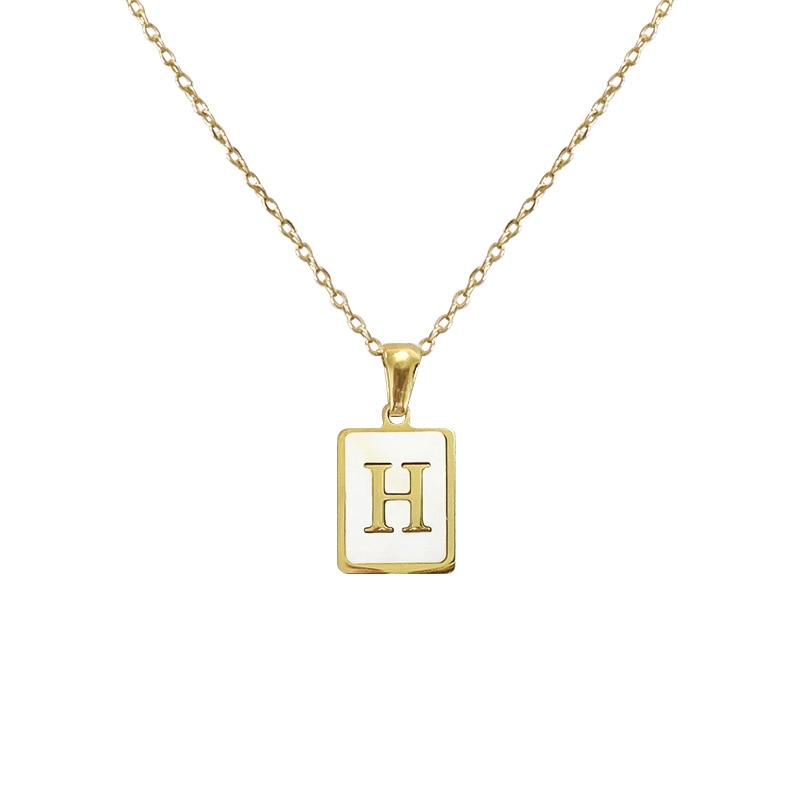 Ava Mother of Pearl Initial Necklace