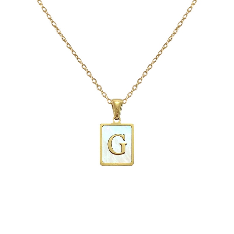 Ava Mother of Pearl Initial Necklace