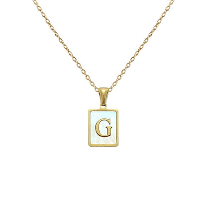 Ava Mother of Pearl Initial Necklace