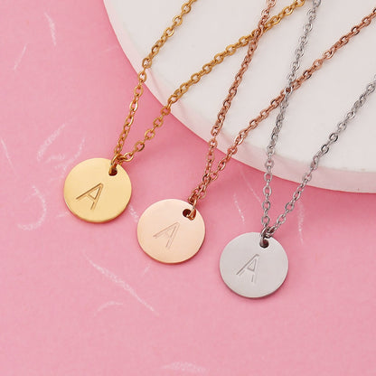 Personalized Disc Initial Necklace