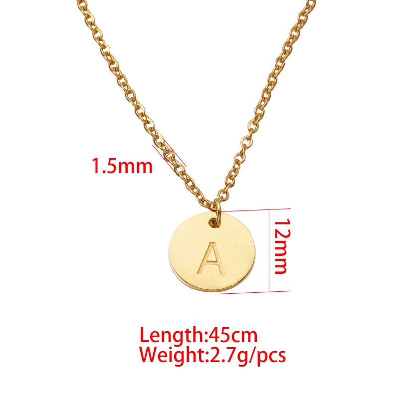 Personalized Disc Initial Necklace