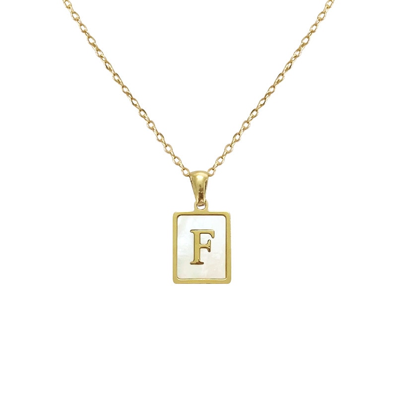 Ava Mother of Pearl Initial Necklace