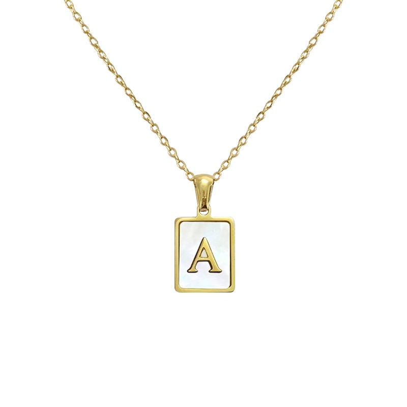 Ava Mother of Pearl Initial Necklace