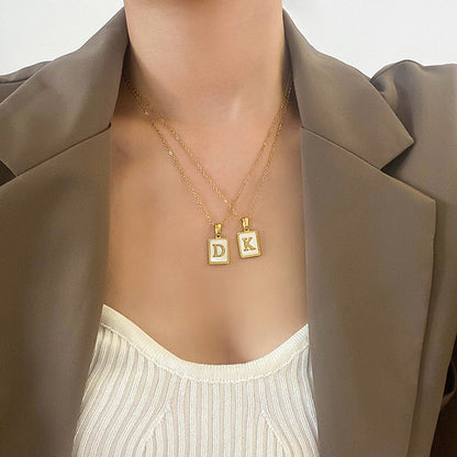 Ava Mother of Pearl Initial Necklace