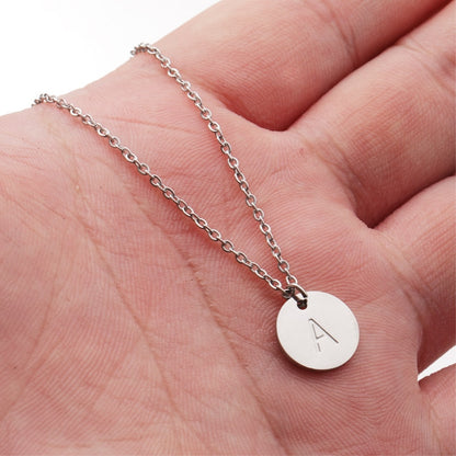 Personalized Disc Initial Necklace