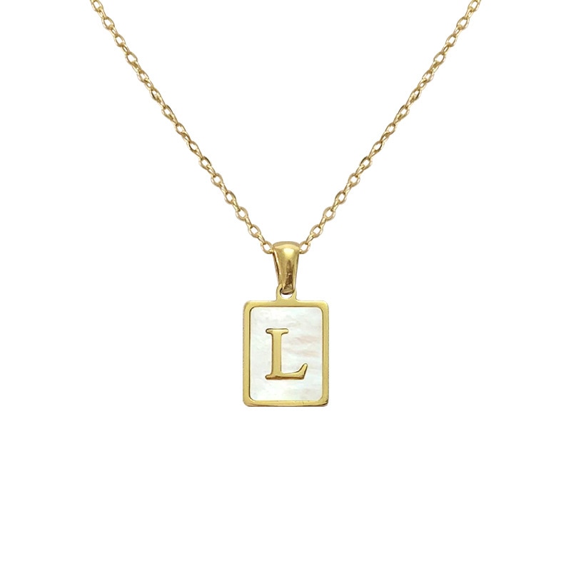 Ava Mother of Pearl Initial Necklace