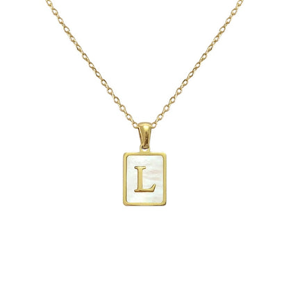 Ava Mother of Pearl Initial Necklace