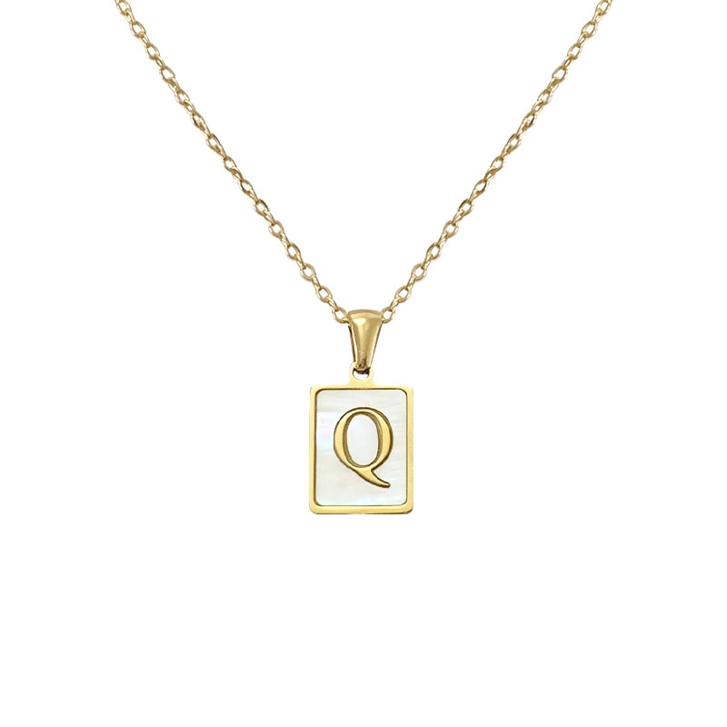 Ava Mother of Pearl Initial Necklace