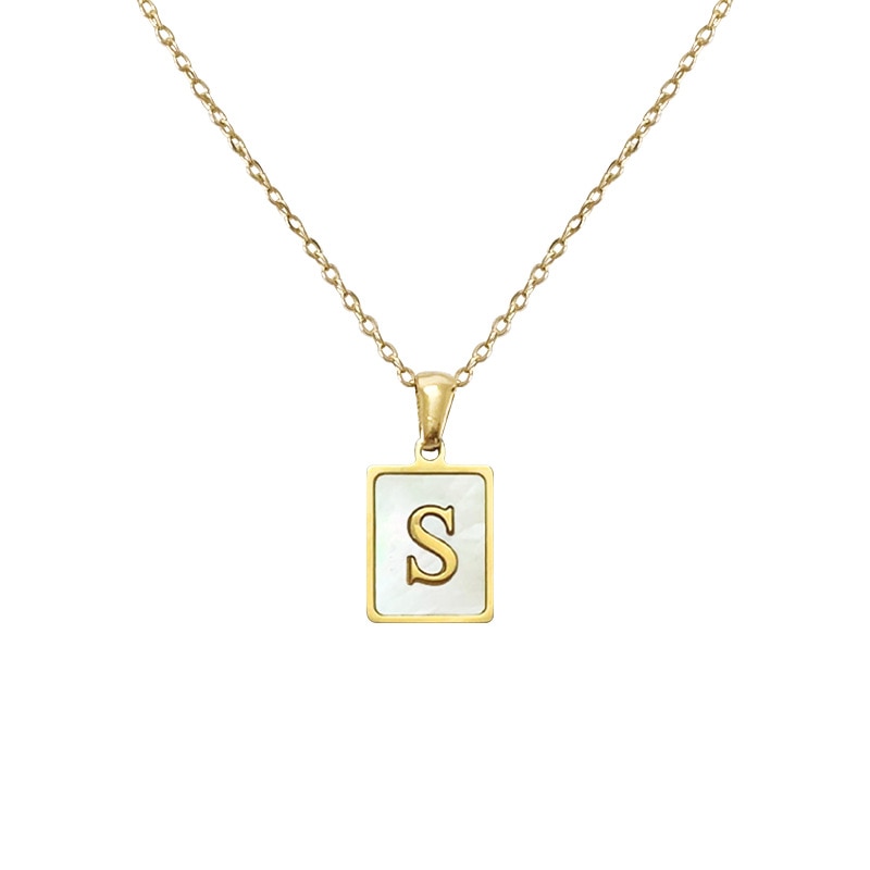 Ava Mother of Pearl Initial Necklace