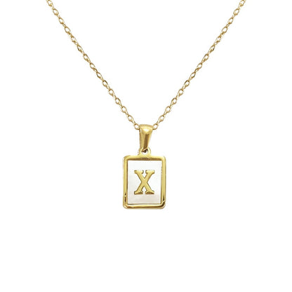 Ava Mother of Pearl Initial Necklace