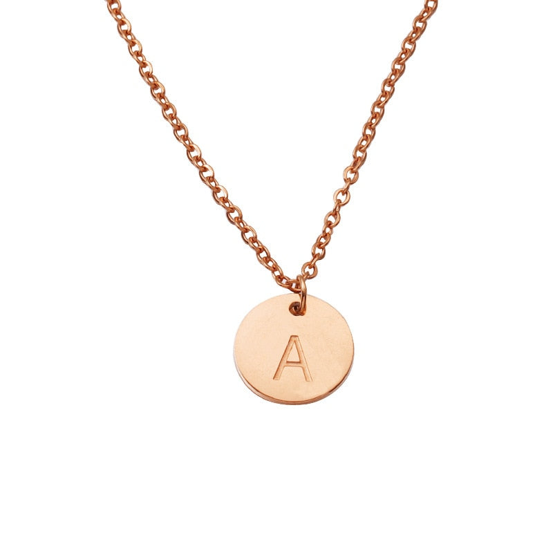 Personalized Disc Initial Necklace