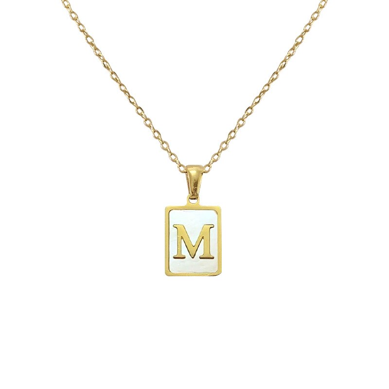 Ava Mother of Pearl Initial Necklace