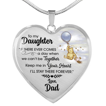 To My Daughter, Love Dad Heart Necklace