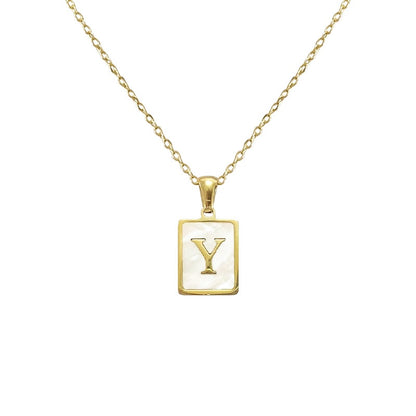 Ava Mother of Pearl Initial Necklace