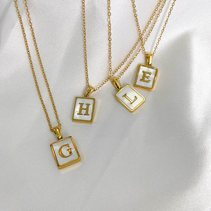 Ava Mother of Pearl Initial Necklace