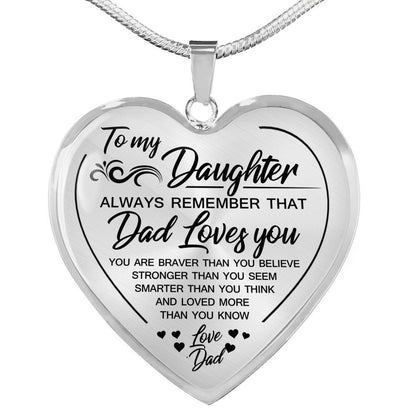 To My Daughter, Love Dad Heart Necklace