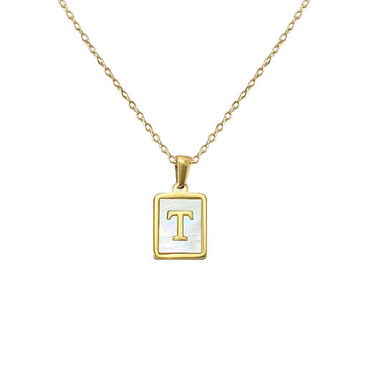 Ava Mother of Pearl Initial Necklace